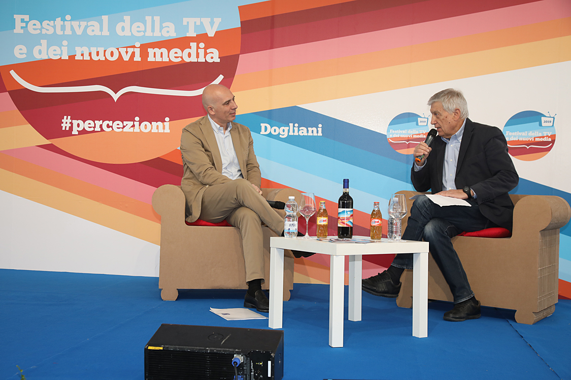 Festival della TV e dei Nuovi Media 2019_188.jpg - Fabrizio Salini e Aldo Grasso L’Amministratore Delegato RAI racconta il suo progetto di media company. Un dialogo tra Fabrizio Salini e Aldo Grasso.
